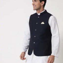 maxence Men Patterned Regular Fit Nehru Jacket with Welt Pockets image 3