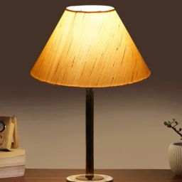 devansh Jute Table Lamp with Wooden Base image 3