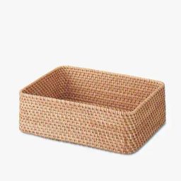 muji Stackable Rattan Medium Rectangular Basket image 3