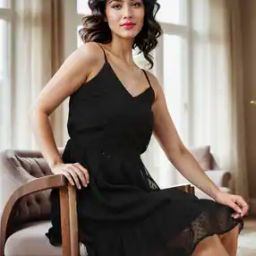Shein Elegant Flounce Hem Swiss Dot Pattern Midi Fit And Flare Dress-image-87