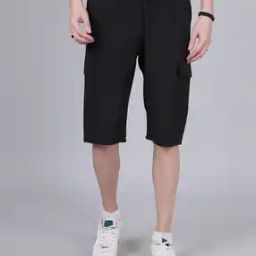 Shein Knee Length Track Shorts with Flap Pockets-image-5