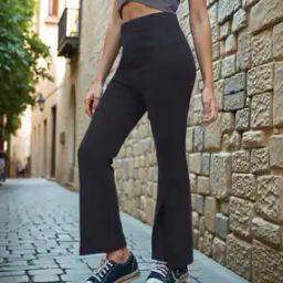 Shein Ankle Length High Rise Front Slit Boot Fit Pants-image-38