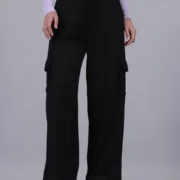 Shein Full Length Wide Track Pants with Pockets-image-11