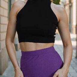 Shein Halter Neck Ribbed Crop Fitted Tank Top-image-44