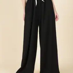 Shein Full Length High Rise Wide Track Pants-image-87