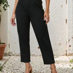 Shein Ankle Length Pleated Relaxed Fit Pants-image-54