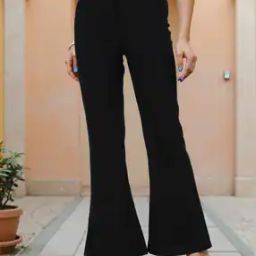 Shein Full Length High Rise Boot Fit Trouser With Pockets-image-3