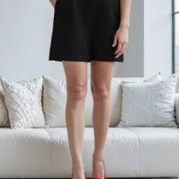 Shein High Rise Pleated Shorts With Pockets-image-73