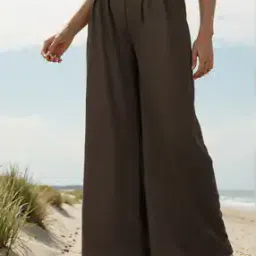 Shein Full Length High Rise Pleated Wide Leg Palazzo-image-44