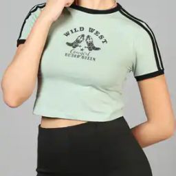 Shein Contrast Binding Typographic Chest Print Crew Tshirt-image-73