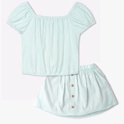 gap kids Solid Linen Buttoned-Front A-Line Skirt image 4