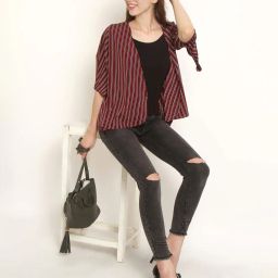 rare Striped Open-Front Shrug image 4