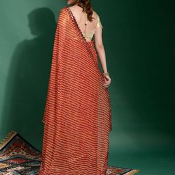 saree mall Leheriya Print Saree with Embellished Border image 4