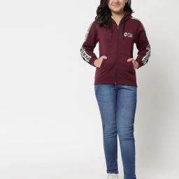 nick & jones Zip-Front Hoodie with Contrast Taping image 4