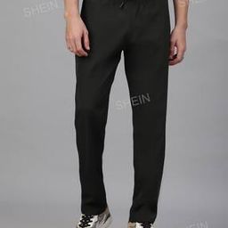 Shein Activewear Elasticated Drawstring Waist Track Pants with Pockets-image-2