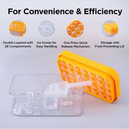umai 2 Layer Ice Cube Trays with Storage Box & Ice Scoop image 4