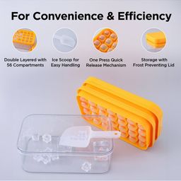 umai 2 Layer Ice Cube Trays with Storage Box & Ice Scoop image 4