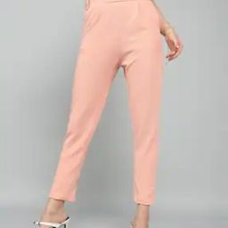 Shein Casual Peach Ankle Length Single-pleat High Rise Pants-image-47