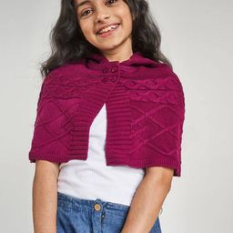 global desi Hooded Poncho with Button Closure image 4