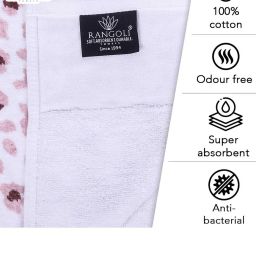 rangoli Pack of 2 Leopard Pattern Hand Towels image 4
