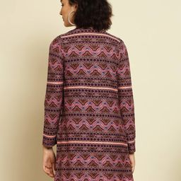 trend arrest Geometric Print Front-Open Bolero image 4