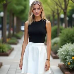 Shein CasualHigh Waist Mini Length Flared Skirt-image-11