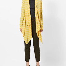 project eve Striped Asymmetrical Open-Front Shrug image 4