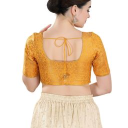 vamas Front-Open Blouse with Woven Motifs image 4