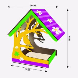 webby Wooden Build & Paint Hut Shaped Bird House image 4