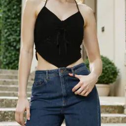Shein Halter Neck Ruched Eyelet Pattern Fitted Crop Top-image-8