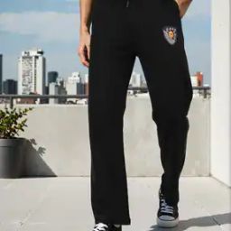 Shein Street Ankle Length Graphic Print Straight Track Pant-image-100