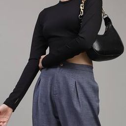 Shein Fitted Full Sleeve Thumbhole Back Lattice Strap Designed Top-picture-29