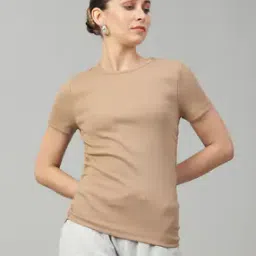 Shein Casual Short Sleeves Ribbed Top with Ruched Side-image-35