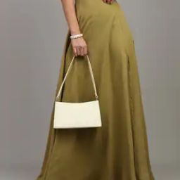 Shein High Broad Waistband Maxi A-Line Slit Skirt-image-94