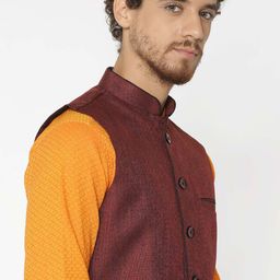 shatranj Nehru Jacket with Welt Pockets image 5