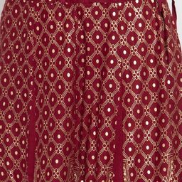 clora creation Printed Flared Skirt with Drawstring Waist image 5
