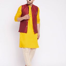 even Embroidered Nehru Jacket with Patch Pockets image 5