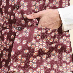 aany's culture Men Geometric Pattern Nehru Jacket with Welt Pockets image 5