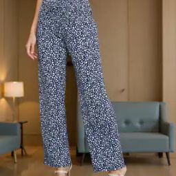 Shein Full Length Smocked Waist Floral Print Straight Fit Pants-image-95