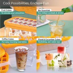 umai 2 Layer Ice Cube Trays with Storage Box & Ice Scoop image 5