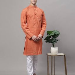 aarsha Checked Long Kurta with Patch Pocket image 5