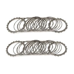 shining diva Set of 40 Silver-Plated Bangles image 5