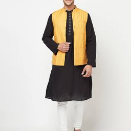 fabindia Striped Nehru jacket image 5