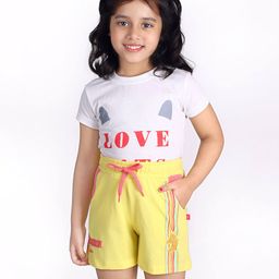 3pin Typographic Print Shorts with Drawstrings image 5