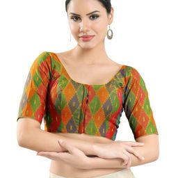 vamas Checked Front-Open Blouse image 5