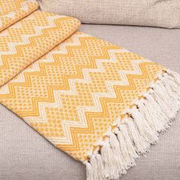 urban space Chevron Pattern Single Throw Blanket with Tassels image 5