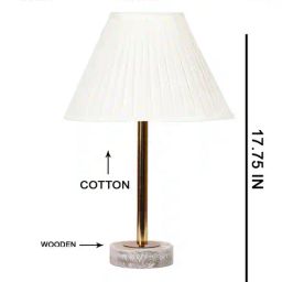 devansh Vintage Straight Pleated Table Lamp with Shade image 5