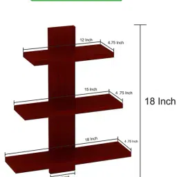 muren 3 Tiers Tree-Shape Floating Display Shelves image 5