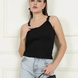 Shein Casual Knotted Strap Self-design Short-length Tank Top-image-30