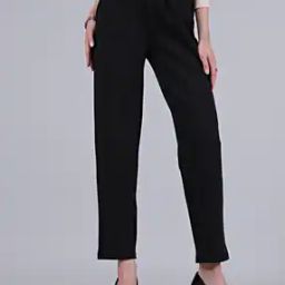 Shein Ankle Length Pleated Cigarette Fit Trousers with Pockets-image-54